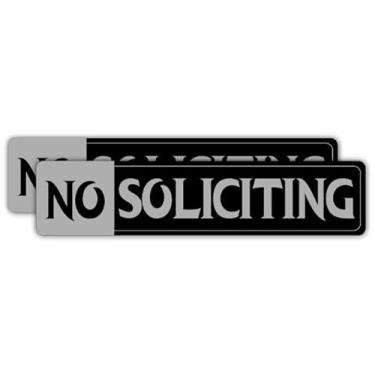 Imagem de F5Xclusive Adesivo de placa sem solicitação, decalque de vinil preto e cinza, uso interno e externo para negócios em casa, escritório, escolas, negócios, autoadesivo de qualidade premium, 20 x 5 cm