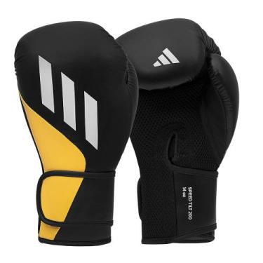 Imagem de Luva de Boxe adidas em PU TILT 200, Preto, Amarelo, 16oz