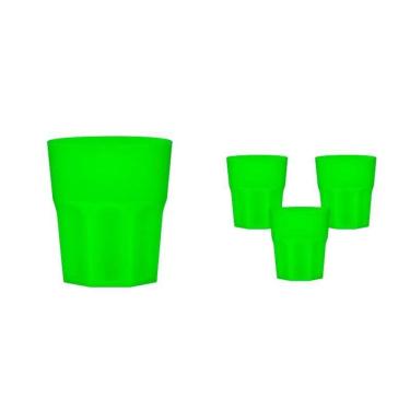 Imagem de Kit 4 Copos Mini Roma Verde Neon 300Ml Plástico Premium