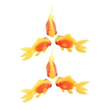 Imagem de GANPUB 6 peças de decorações artificiais de peixes de aquário, enfeites de aquário de plástico móvel, decoração de aquário