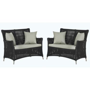 Imagem de 2 Sofás área Externa Igapó Alumínio Fendi Corda Náutica E3 Preto