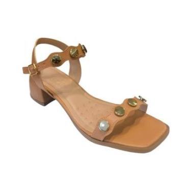 Imagem de Sandália Fem Sua Cia Soft Salto Bloco Marrom Cl 8394.16156-Feminino