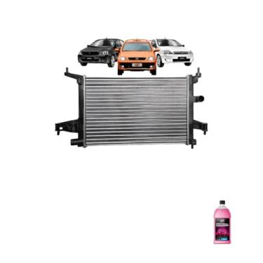 Imagem de Kit Radiador GM Corsa Classic 10> Com Ar + Aditivo Radiador Rosa 1L
