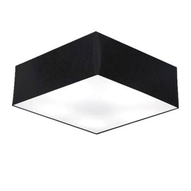 Imagem de Plafon Quadrado Vivare Md-3002 Cúpula Em Tecido 15/50x50cm - Bivolt Preta 127/220v