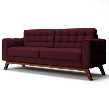 Imagem de Sofá 230 Cm 3 Lugares Sandero C-278 Veludo Marsala - Domi