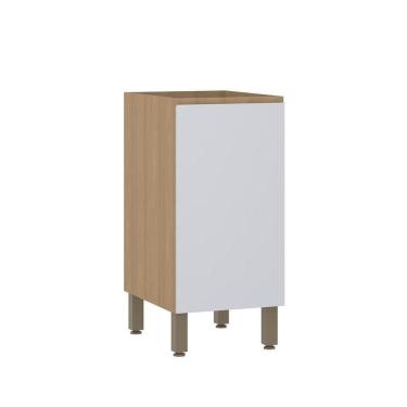 Imagem de Balcão De Cozinha 40cm 1 Porta Sem Tampo Slim Luciane Móveis Freijó/cinza Cristal