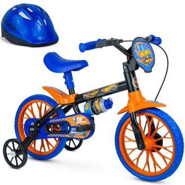 Imagem de Bicicleta Hot Wheels Aro 12 Infantil com Capacete Nathor