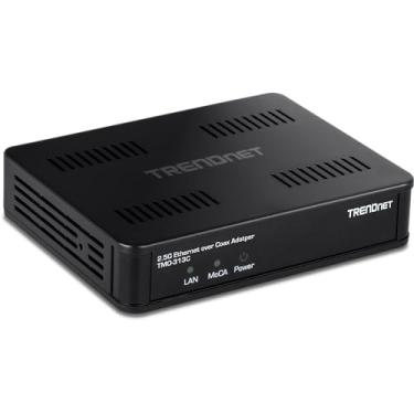 Imagem de TRENDnet Adaptador Ethernet sobre coaxial de 2,5 Gbps, TMO-313C, 1 entrada coaxial coaxial MoCA tipo F, 1 porta LAN RJ45 de 2,5 Gbps, compatível com NDAA e TAA