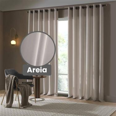 Imagem de Cortina Rustica Oxford 4,2 X 2,5 - Bella Janela Areia