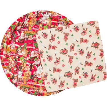 Imagem de Guardanapo de papel e prato vintage com colagem de Papai Noel da Coca Cola