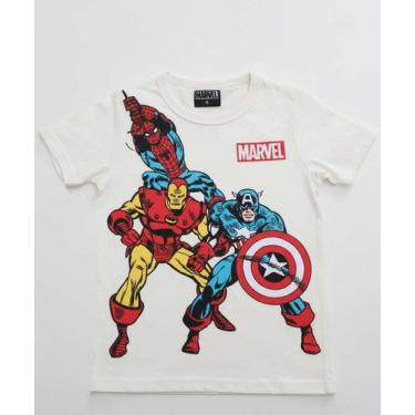 Imagem de Camiseta Infantil Vingadores Marvel Tam 4 a 10 Off Whi-76116, Off whit