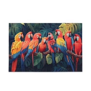 Imagem de WELLDAY Quebra-cabeça pássaros tropicais 1000 peças grande arte de jogo de quebra-cabeça para adultos adolescentes