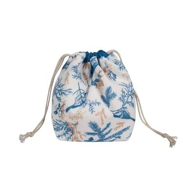 Imagem de Bolsa de armazenamento de fio de cordão, bolsa de crochê pequena portátil para agulhas de tricô e acessórios, presente perfeito para amantes de artesanato (padrão de bolacha)