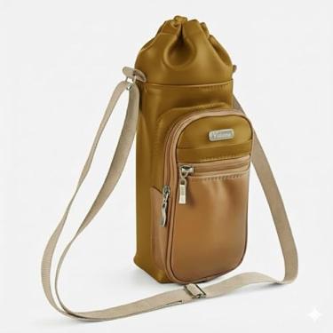Imagem de Bolsa Térmica (OURO COM CARAMELO) GALANTE para Garrafa de 1,5 LITROS ml em Couro Sintético - Coleção Cores VERÃO 2026