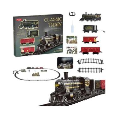 Imagem de Conjunto De Trem Elétrico Grande Para Crianças, Carro De Motor a Vapor