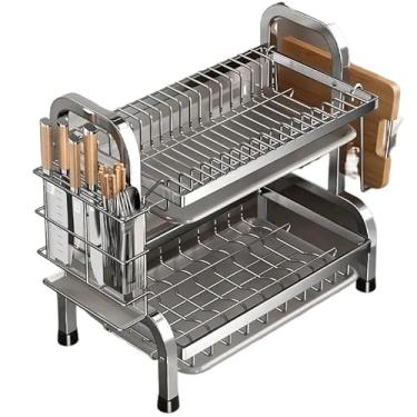 Imagem de Escorredor De Louças Andar Rack Duplo Organizador De Talheres E Pratos