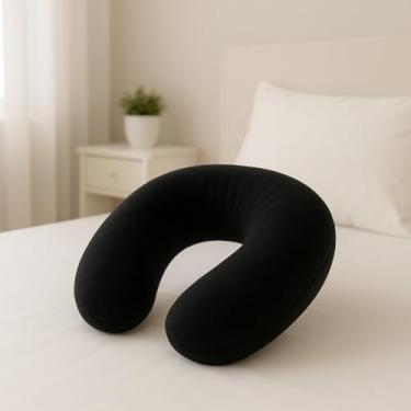 Imagem de Almofada De Viagem Para O PescoçO, ConfortáVel E Macia Para O PescoçO(Almofada Adulto Preto)