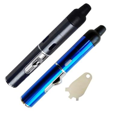 Imagem de Isqueiros de tocha, isqueiro portátil recarregável, acendedor de chama a jato removível embutido para cozinha, preto e azul