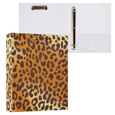 Imagem de Pasta de arquivo de fichário de pele de leopardo, pasta de arquivos para escola e escritório, pacote com 2
