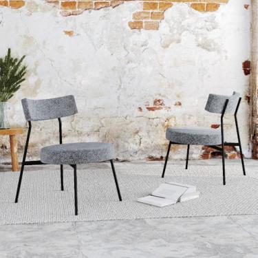 Imagem de Conjunto 2 Poltronas Estofadas Stout Névoa Prata City Est.preta