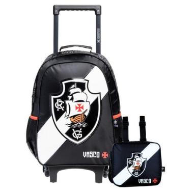 Imagem de Kit Vasco Futebol Mochila Rodas Costas + Lancheira Térmica - Xeryus