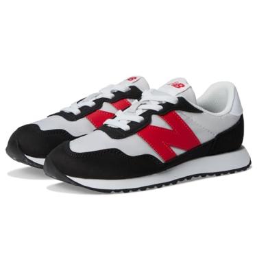 Imagem de New Balance Tênis infantil 237 V1 Bungee, Matéria cinza/vermelho verdadeiro, 16