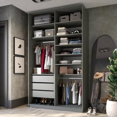 Imagem de Closet Solteiro 100% MDF BP 139,5cm 3 Gavetas Sion - RR Móveis