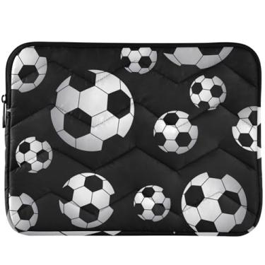 Imagem de Capa para notebook futebol preto branco universal 13-14 polegadas capa protetora para computador capa para MacBook 13 polegadas