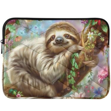 Imagem de Capa protetora protetora para laptop com árvore floral preguiça fofa para notebook premium capa universal para laptop de 13 a 14 polegadas