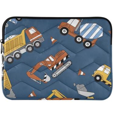 Imagem de Capas para laptop Construction Trucks Bulldozers Navy para MacBook Air, capa para laptop de 13 polegadas, capas universais de 13 a 14 polegadas