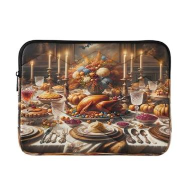 Imagem de Capa para laptop para jantar de Ação de Graças para mulheres, média à prova de choque, capa protetora para transporte de computador, bolsa de viagem para laptop de 33 a 13,3 polegadas