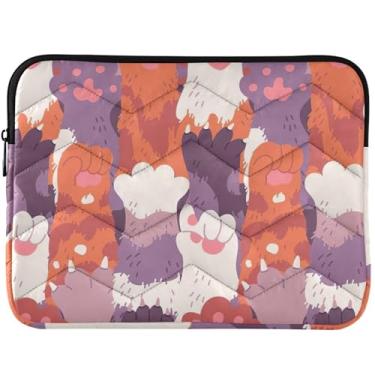Imagem de Capa protetora para notebook com desenho animado animal gato patas animal gato capa protetora universal 13-14 capa para laptop