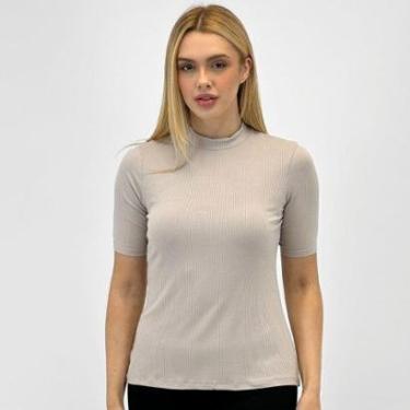 Imagem de Blusa Malwee Canelada Gola alta Manga curta Feminina-Feminino