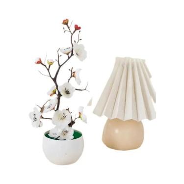 Imagem de Bonsai De Flor De Ameixa De Seda Artificial Em Vaso, Ramo De Simulação