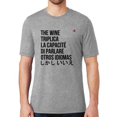 Imagem de Camiseta The wine triplica la capacité di parlare otros idiomas - Foca