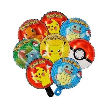 Imagem de 15 Balões Pokémon Pikachu Squirtle Desenho Animado Festa De Aniversári