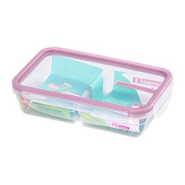 Imagem de Pote Plástico com Travas Hermético com Divisória Açaí 730ml Freshy San