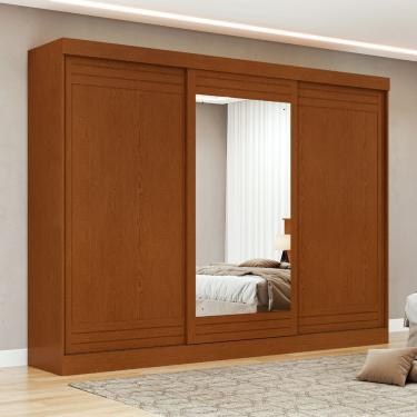 Imagem de Guarda Roupa Casal Flex com Espelho 3 Portas de Correr Nice Lopas