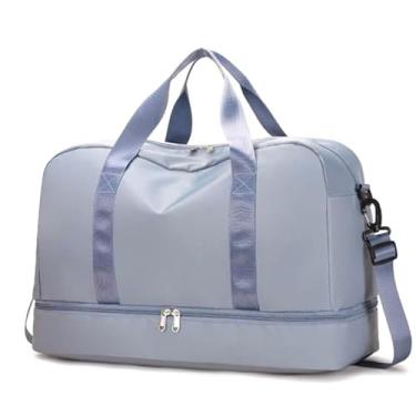 Imagem de Bolsa Mala Para Viagem Academia Multifuncional De Grande Capacidade De Camada Dupla Sport Com Impermeável Alça Lateral (azul(kit1))