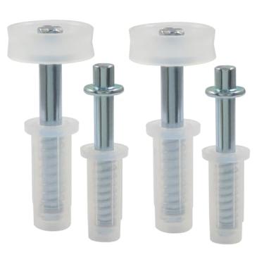 Imagem de HARSKIYER Pacote com 4 kit de ferragens para portas bidobráveis, kit de reparo de porta de armário com mola inclui roda guia e pivôs superiores, peças de substituição de porta para dobrar, sanfona