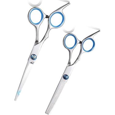 Imagem de Kits de corte de cabelo de precisão – tesouras profissionais dentadas e retas para acabamentos perfeitos, estilo e controle definitivo | Ferramentas de barbeiro de nível de salão para homens e