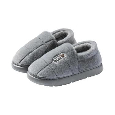 Imagem de Chinelos De Inverno Masculinos De Tamanho Grande, Pelúcia, Antiderrapa