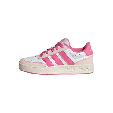 Imagem de adidas Tênis infantil unissex Breakbase, Branco/Rosa Fusion/Wonder Quartz, 21