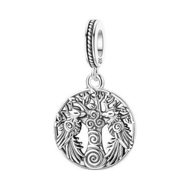 Imagem de Pingentes De Coração Em Prata Esterlina 925 Com Hexagrama E Runa Para 