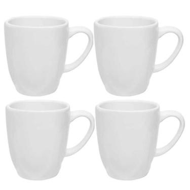 Imagem de Jogo Kit 4 Canecas Xicara Tulipa Porcelana 380Ml Ryo White - Oxford