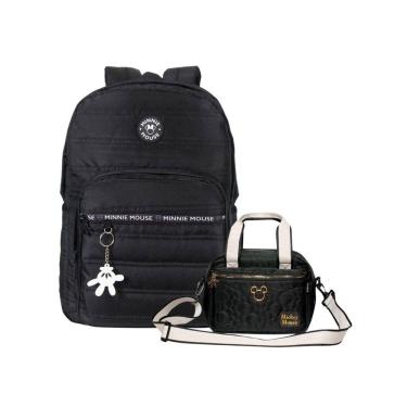 Imagem de Kit Mochila Costas + Lancheira Minnie Mickey Disney