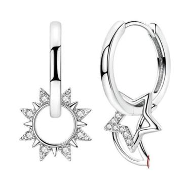 Imagem de Brincos De Argola Grandes Em Prata Esterlina 925 Com Zircônia Para Mul