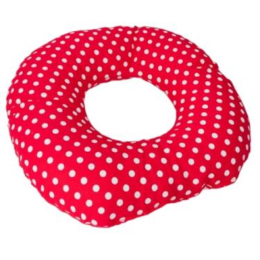 Imagem de Almofada de Piercing para dormir Protetor de Ouvido com Furo no meio(Poá vermelho)