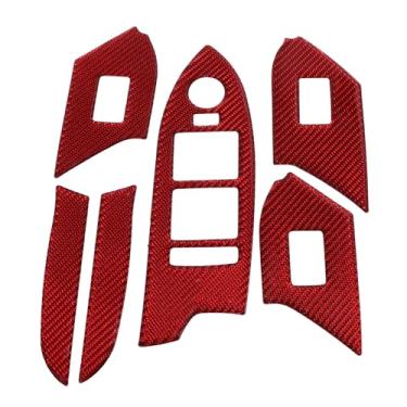 Imagem de REPAIROCK Tampa do painel de interruptor de elevação de janela para Cadillac CTS 2014-2019 Botão de controle da janela da porta do carro dianteiro traseiro acessórios interiores fibra de carbono