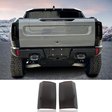 Imagem de Acabamento da tampa da lanterna traseira Yinanlutos compatível com caminhonete Hummer EV 2024 2025 Acessórios de proteção externa para luz traseira fumê acessórios de decoração 2 peças